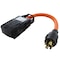 Ac Works Power Strip Cord, STW, 5-15/20R, 5-20P, 1.5 ft., Orange L2130CBF520 - alternate 9